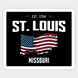 St Louis Missouri - Old Glory Patriotic USA Flag Magnet